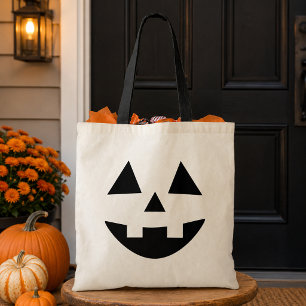 Süßer Jack O Lantern Kürbis Gesicht Halloween Tragetasche