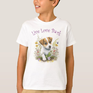 Süßer Jack Russell Hund Blumen T-Shirt
