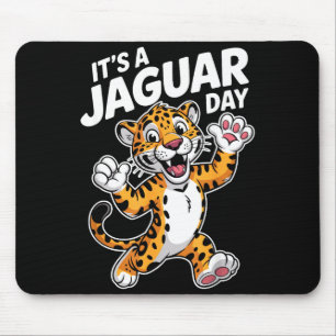 Süßer Jaguar-Tag Cartoon-Tier Dschungel Mousepad