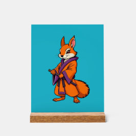 Süßer japanischer Samurai-Eichhörnchen Acrylschild