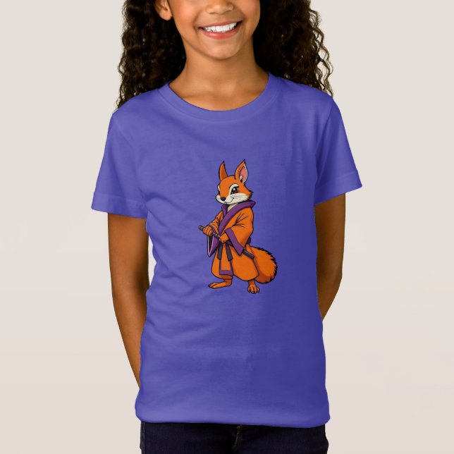 Süßer japanischer Samurai-Eichhörnchen T-Shirt (Vorderseite)
