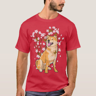 Süßer japanischer Shiba Inu Kirschblütenblume Sa T-Shirt
