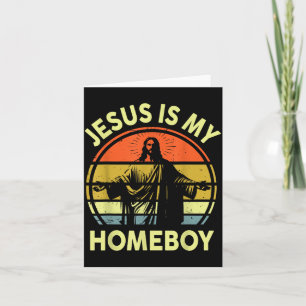 Süßer Jesus Homeboy Retro Christlich Religiös Karte