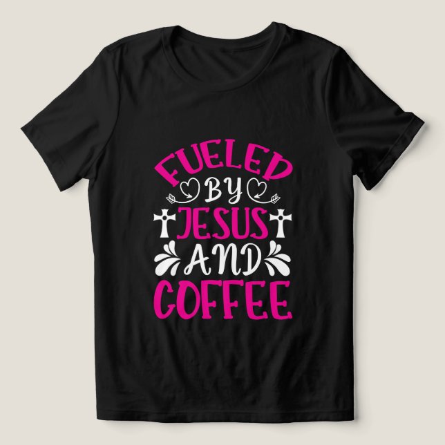 Süßer Jesus Kaffee Wortkunst  Tri-Blend Shirt (Design Vorderseite)