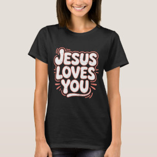 Süßer Jesus liebt rosa christliches Kleinkind T-Shirt