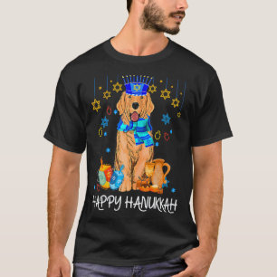 Süßer jüdischer Golden Retriever Hund Menorah Hut  T-Shirt