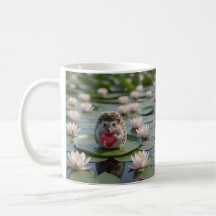 Süßer Juli-Igel mit Rubin-Herz Kaffeetasse