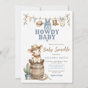 Süßer Junge Howdy Baby Cowboy Baby Sprinkle Einladung