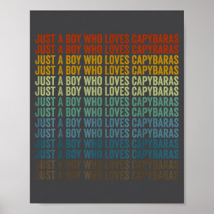 Süßer Junge liebt Capybaras Capybara Poster