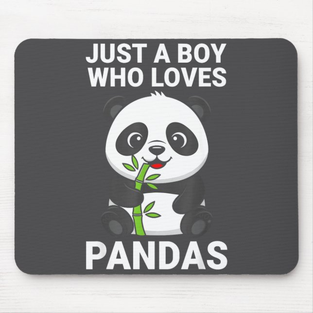 Süßer Junge liebt Pandas Mousepad (Vorne)