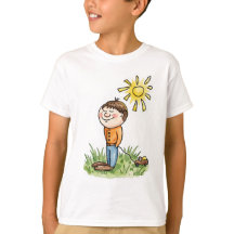Süßer Junge mit Spielzeugauto Kinder T-Shirt