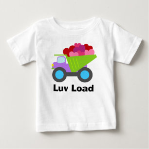 Süßer Jungen LKW Herzen Baby T-shirt