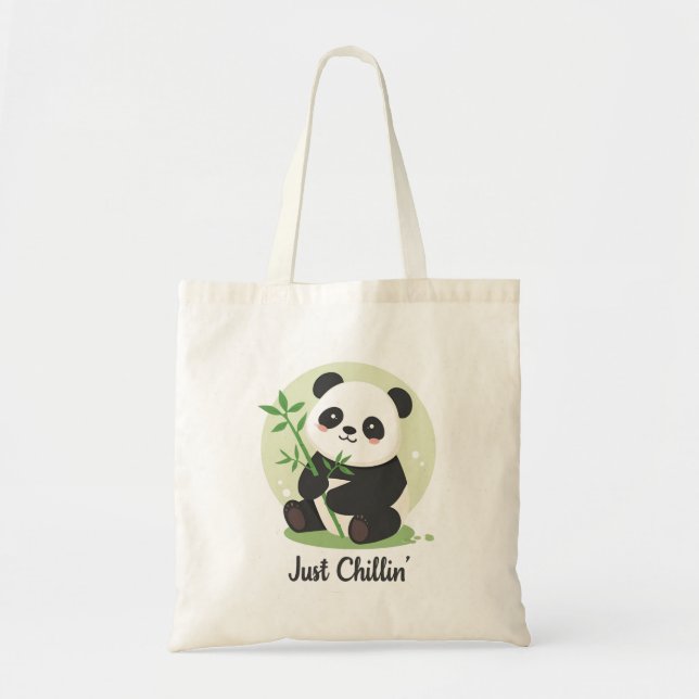 Süßer "Just Chillin'" Panda Bär Tragetasche (Vorne)