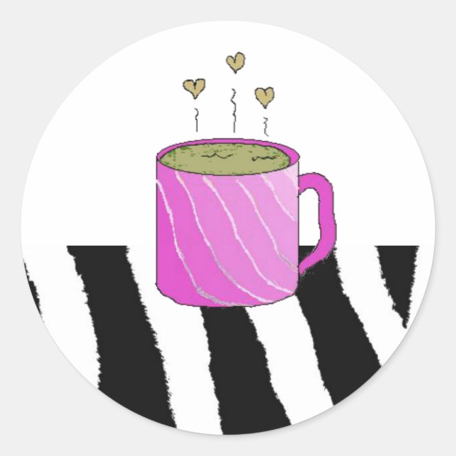 Süßer Kaffee Runder Aufkleber (Vorderseite)