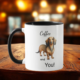 Süßer Kaffee und dachshundbraun Personalisiert Tasse