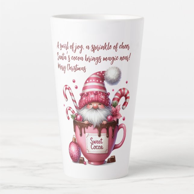 Süßer Kakao-Santa-Gnom Milchtasse (Vorderseite)