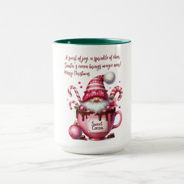 Süßer Kakao-Santa-Gnom Tasse (Zentrum)
