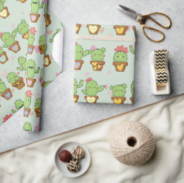 Süßer Kaktus Geschenkpapier