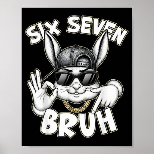Süßer Kaninchen Hase 67 lustiger sechs sieben Gen  Poster