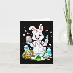 Süßer Kaninchen-Hase RN CNA ICU Ostern Krankenschw Karte