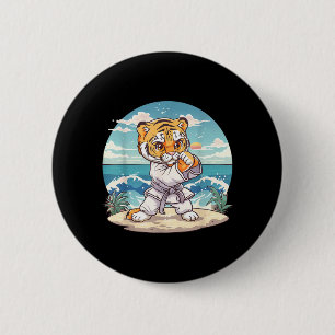 Süßer Karate Tiger Kickboxen Taekwondo Jiu-Jitsu Button