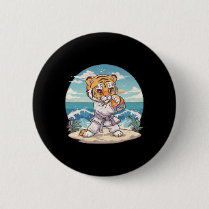 Süßer Karate-Tiger-Kickboxen-Taekwondo-Jiu-Jitsu-T Button