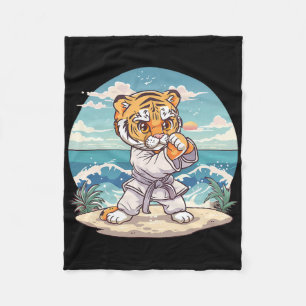 Süßer Karate Tiger Kickboxen Taekwondo Jiu-jitsu T Fleecedecke