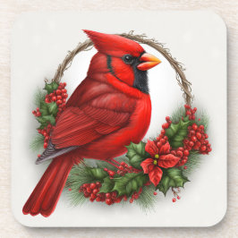 Süßer Kardinal Winterurlaub/Weihnachten Untersetze Getränkeuntersetzer