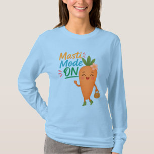 Süßer Karotten-Spaß-Modus EIN Langarm-T-Shirt Funn T-Shirt