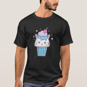 Süßer Katzen-Eiscreme-Waffel-Sundae-Dessert T-Shirt