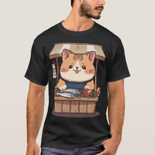 Süßer Katzenfischmarktverkäufer - Anbetungswürdige T-Shirt