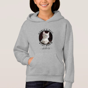 Süßer Katzenfoto-Name Schwarze Pfotenabdrücke Pers Hoodie