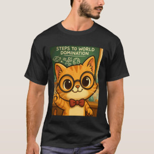 Süßer Katzengenie-Klassenzimmer-Tafel-Plan T-Shirt