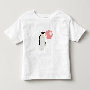 Süßer Kaugummi-Pinguin bläst Blase Kleinkind T-shirt