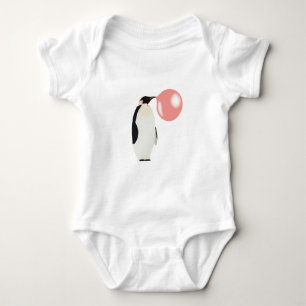 Süßer Kaugummi-Pinguin bläst Luftblase Baby Strampler