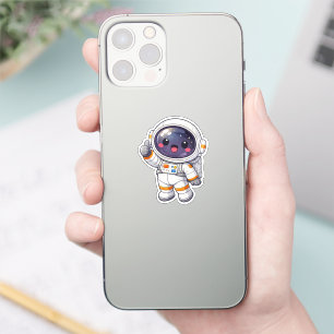 Süßer Kawaii-Astronaut mit Daumen hoch Vinyl-Aufkl Aufkleber