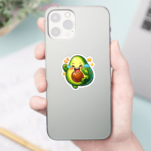 Süßer Kawaii-Avocado lacht und weint vor Freude Aufkleber
