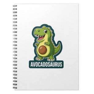 Süßer Kawaii Avocadosaurus Dinosaur lustiger Wortw Notizblock
