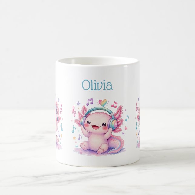 Süßer Kawaii Axolotl Kaffeetasse (Mittel)