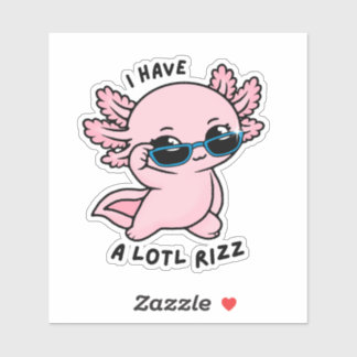 Süßer Kawaii-Axolotl-Lotl-Rizz-lustiger-Pun-Aufkle Aufkleber