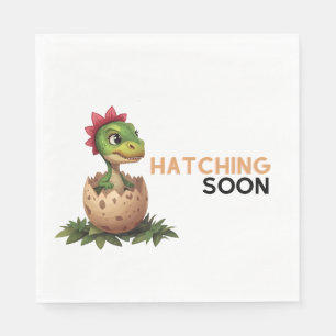 Süßer Kawaii-Baby-Dinosaur schlüpft Serviette