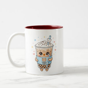 Süßer Kawaii-Bär-Bubble-Tea "Leckerer Boba" Zweifa Zweifarbige Tasse