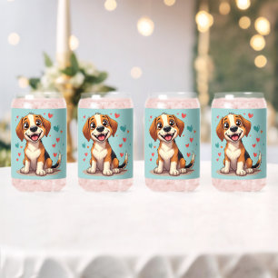 Süßer Kawaii-Beagle mit Herzen Spielhund Dosenglas