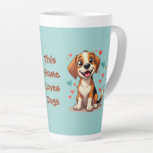 Süßer Kawaii-Beagle mit Herzen Verspielte Hundekun Milchtasse