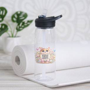 Süßer Kawaii benutzerdefinierter QR-Code Katze Pas Trinkflasche