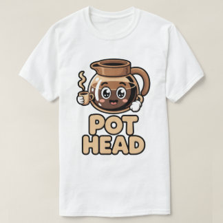 Süßer Kawaii-Cafe-Topf Kopf Lustiges Kaffee Liebha T-Shirt
