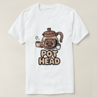 Süßer Kawaii-Cafe-Topf Kopf Lustiges Kaffee Liebha T-Shirt