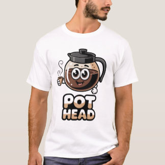 Süßer Kawaii-Cafe-Topf Kopf Lustiges Kaffee Liebha T-Shirt