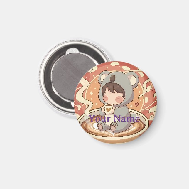 Süßer Kawaii Chibi Koala Kühlschrankmagnet Magnet (Vorderseite/Rückseite)