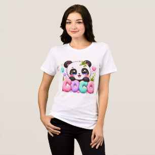 Süßer Kawaii Coco Panda Name Pastellrosa Funkelnd  Tri-Blend Shirt